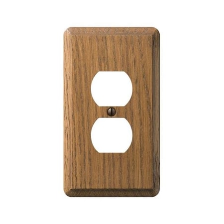 Livewire 901D Contemporary Wood 1 Duplex Wall Plate  Medium Oak LI152573